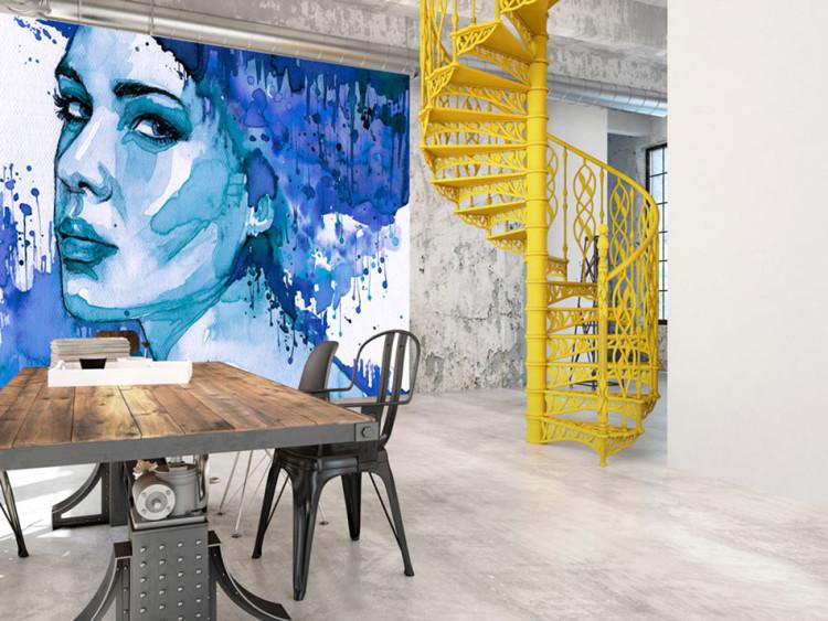 Wall Mural Blue Lady