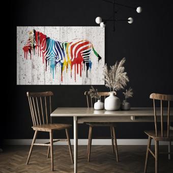 Canvas Colourful Zebra