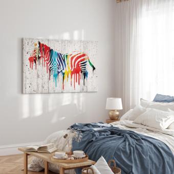 Canvas Colourful Zebra