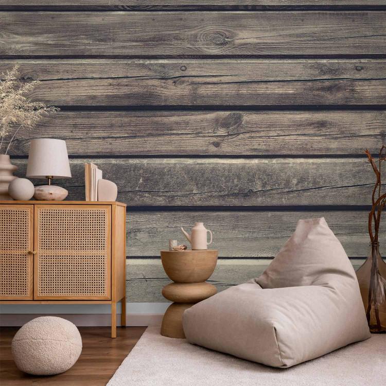 Wall Mural Country manor house - background with texture of regular planks of raw wood