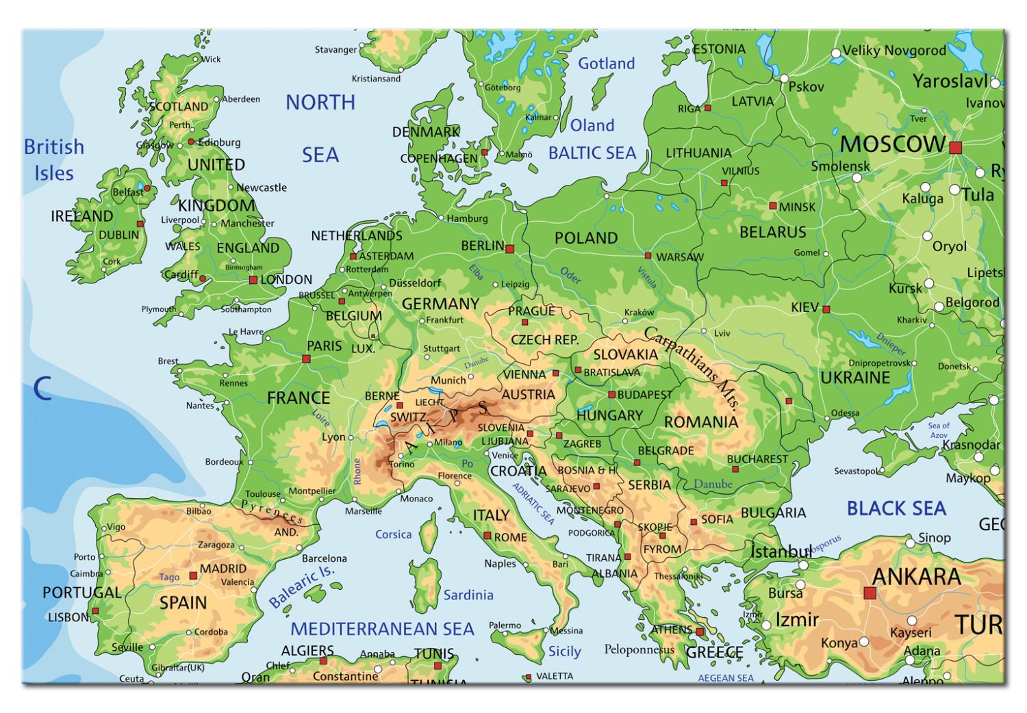 Canvas Map of Europe
