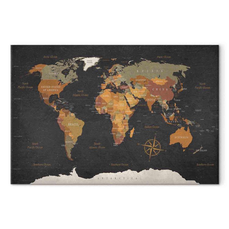 Canvas Print World Map: Secrets of the Earth