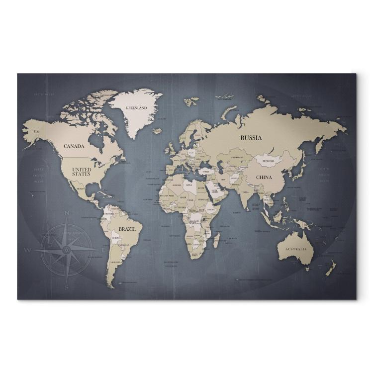 Canvas Print World Map: Shades of Grey