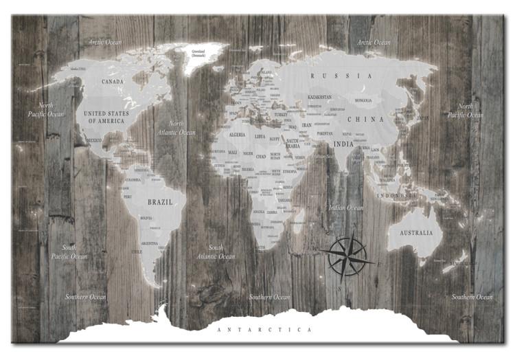 Canvas Print World Map: Wooden World