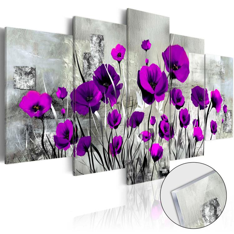 Acrylic Print Meadow: Purple Poppies