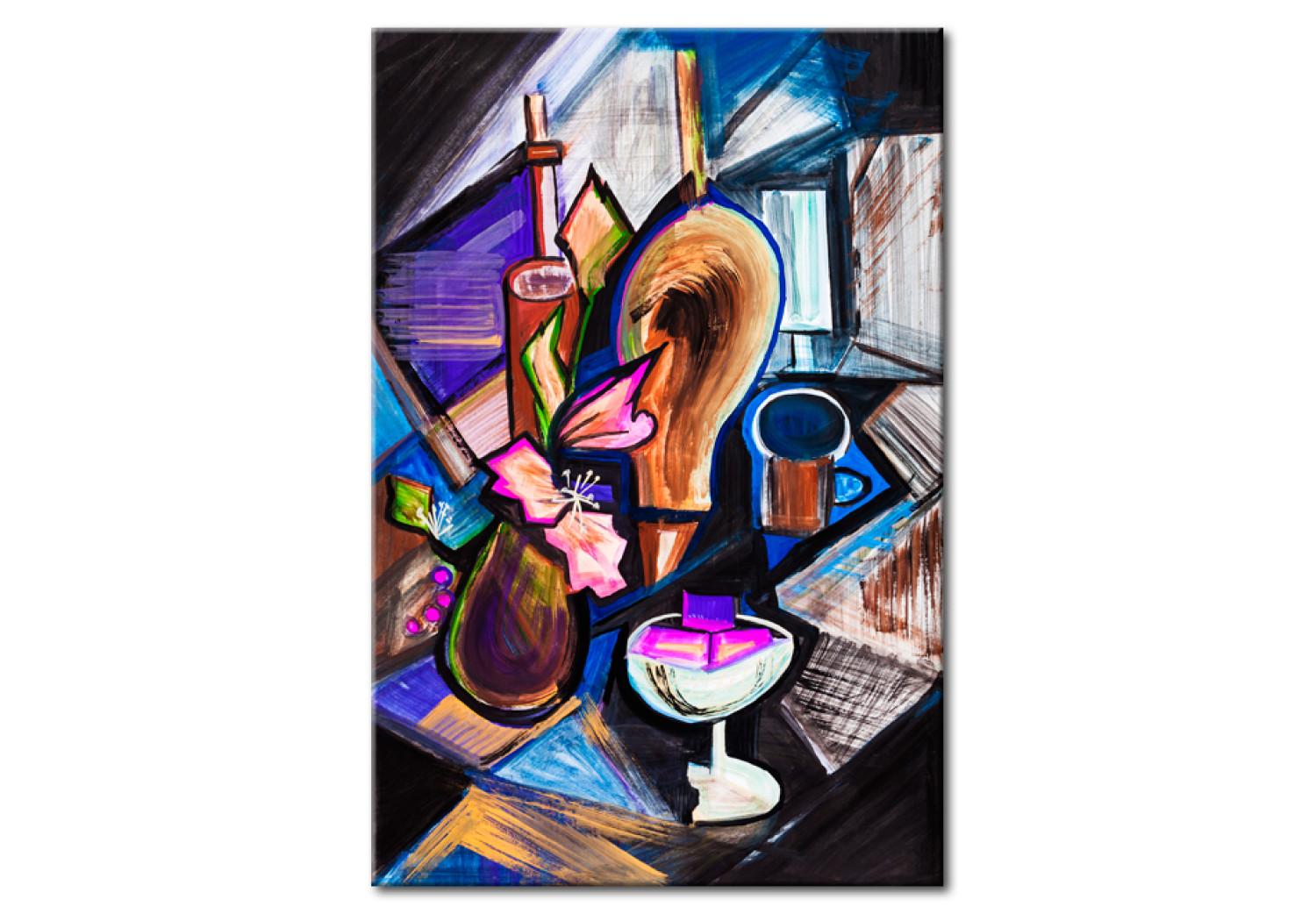 Canvas Jazz Club (1-piece) - Colorful Geometric Abstraction with Drinks