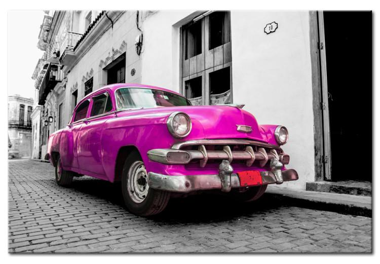 Canvas Print Cuban Classic Car (Pink)