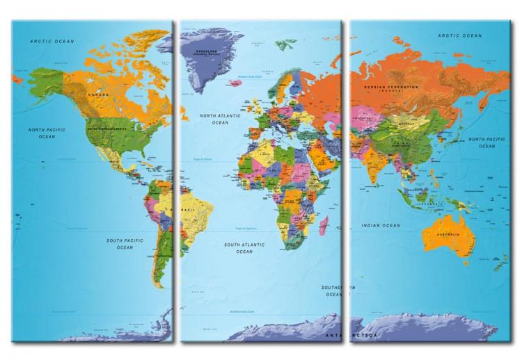 Canvas Print World Map: Colourful Note