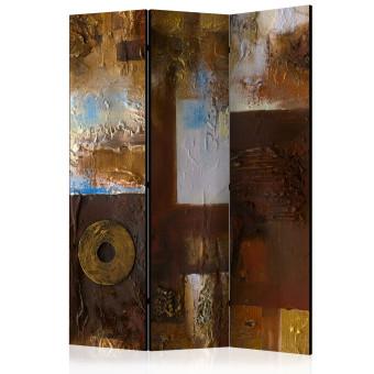 Room Divider Winter Landscape - artistic brown texture in abstract patterns