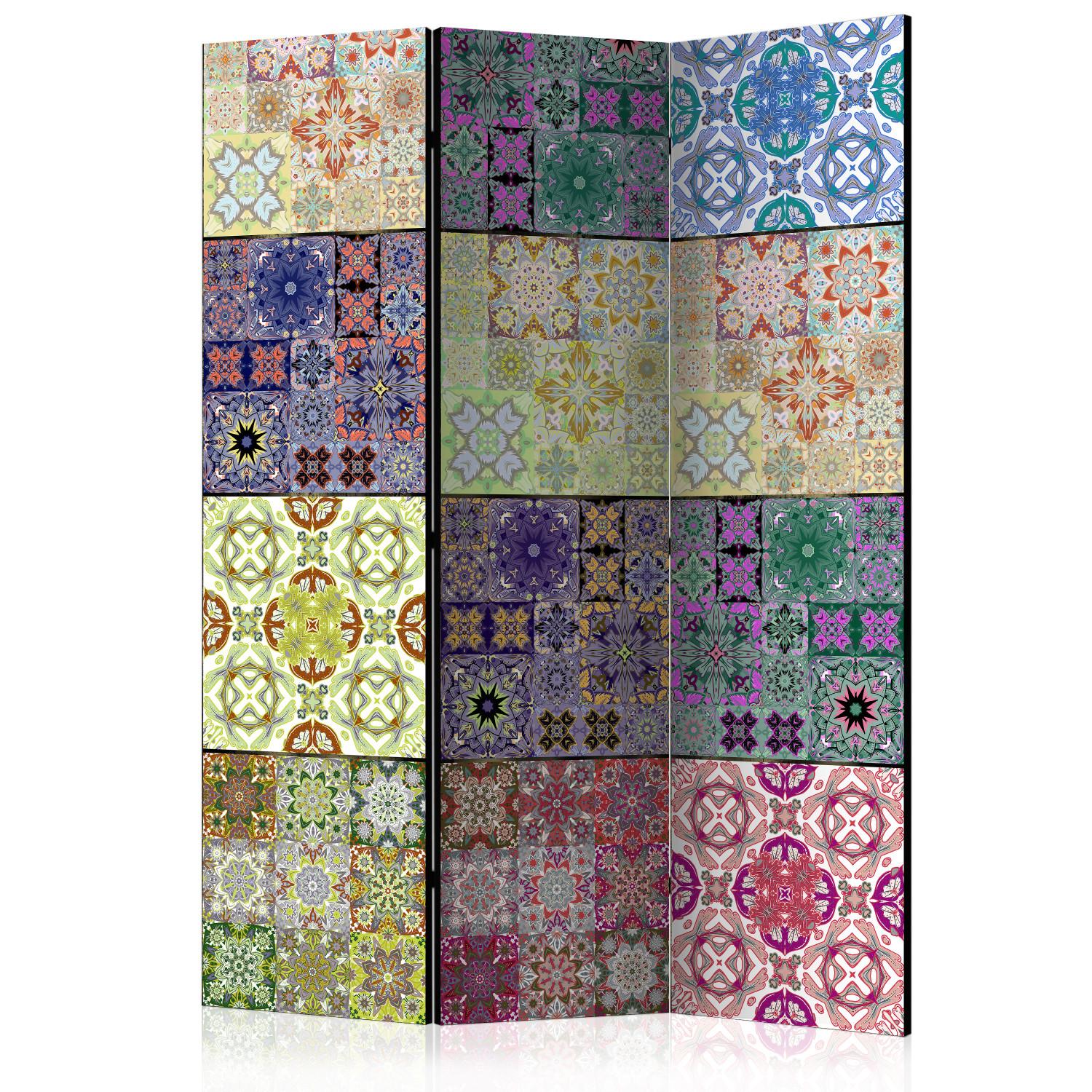 Room Divider Horn of Plenty - geometric mosaic texture with creative patterns