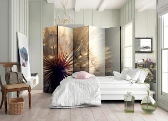 Room Divider Dandelion's Kiss II - romantic plant in colorful sunlight