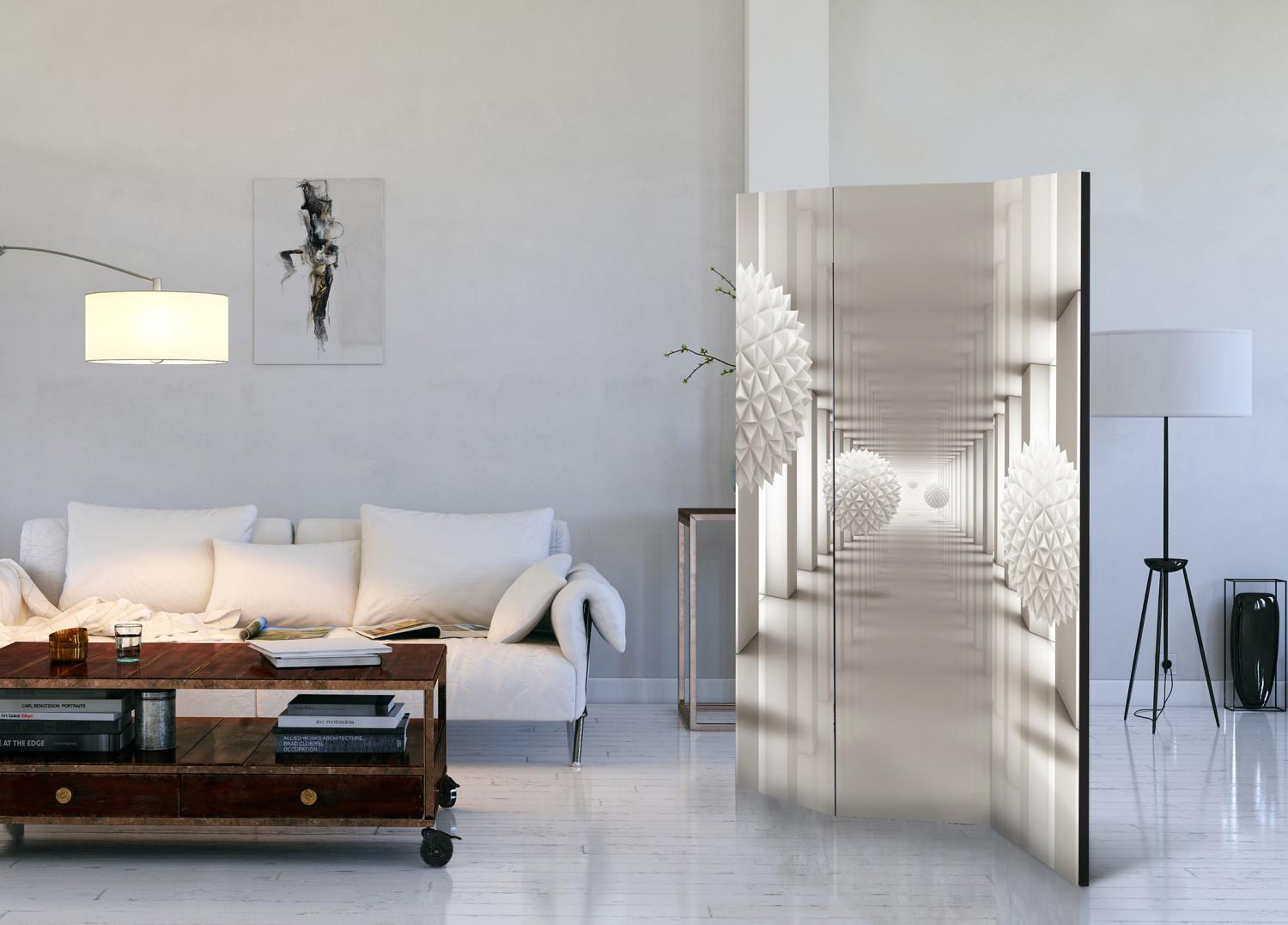 Room Divider Gateway to the Future - abstract geometric figures in space