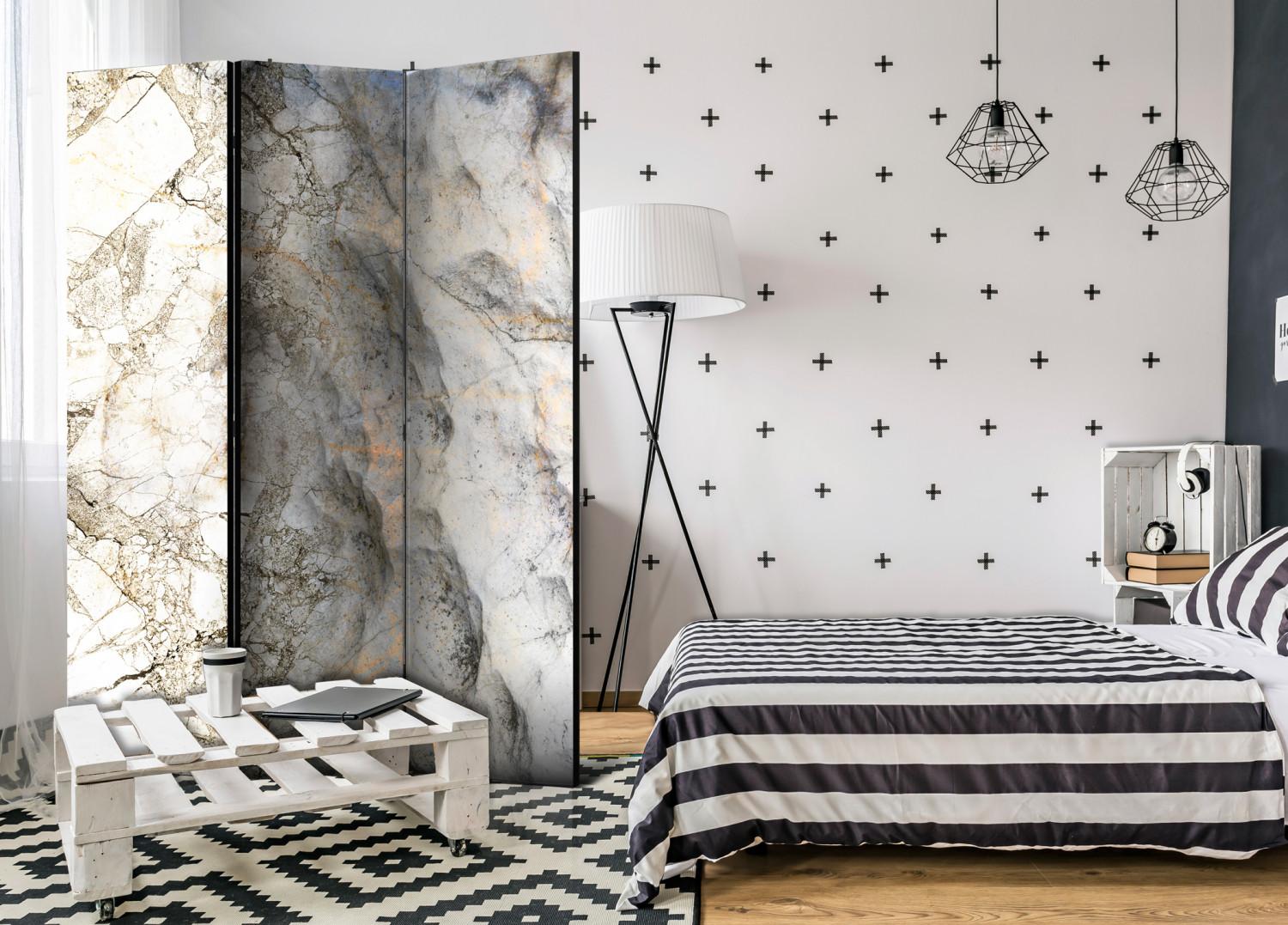 Room Divider Marble Puzzle - luxurious marble texture with a beige accent