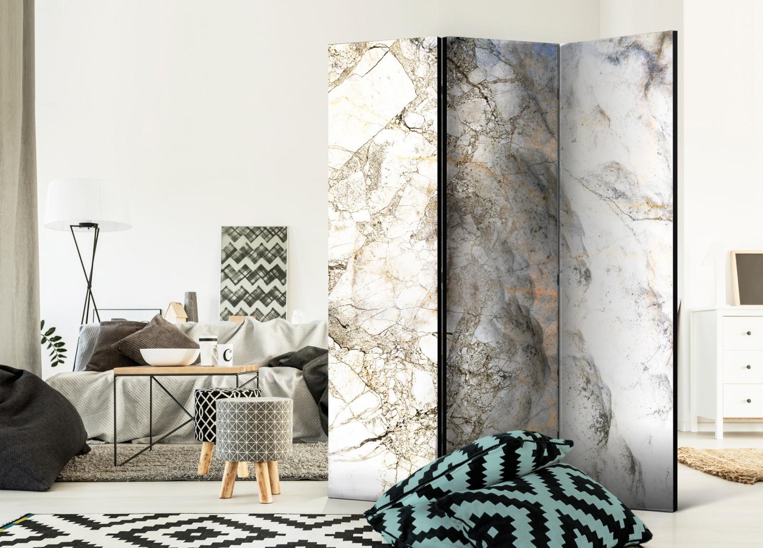 Room Divider Marble Puzzle - luxurious marble texture with a beige accent
