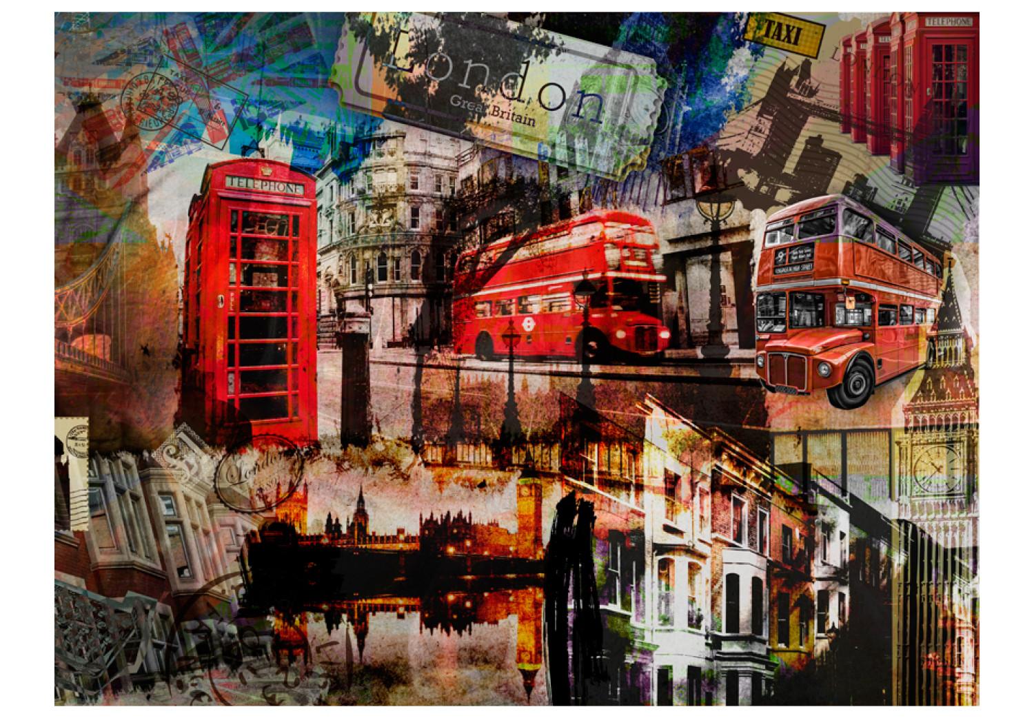 Wall Mural London UK - collage with city architecture and motoring