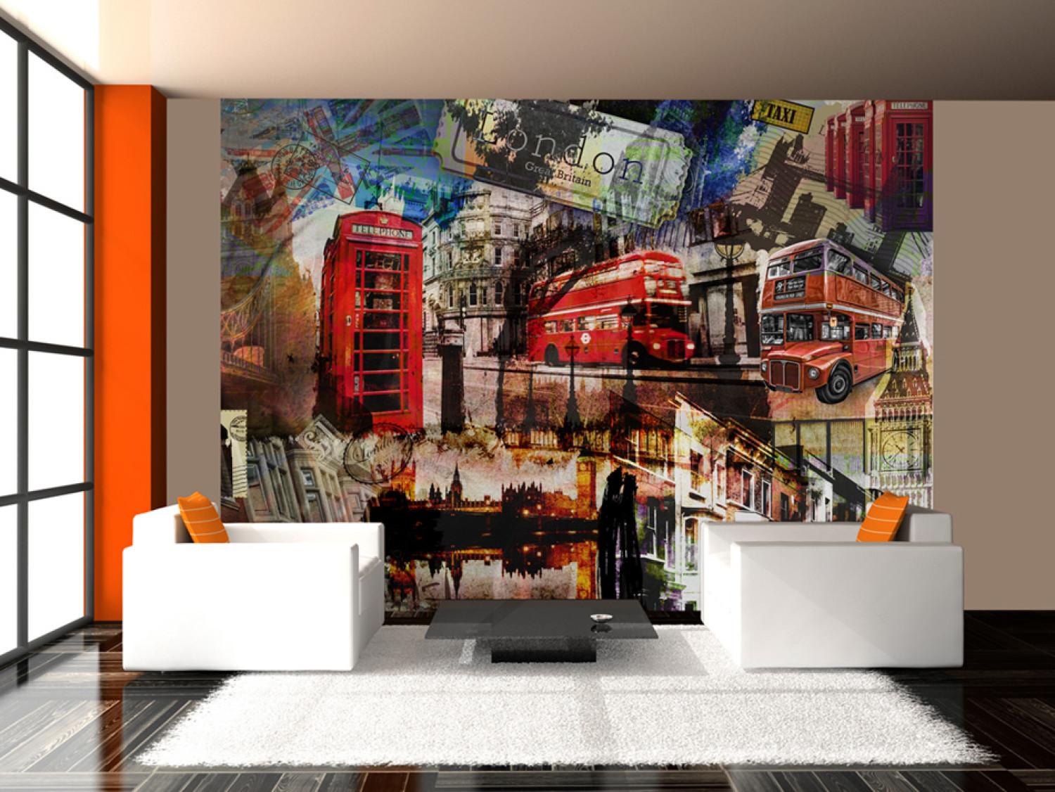 Wall Mural London UK - collage with city architecture and motoring