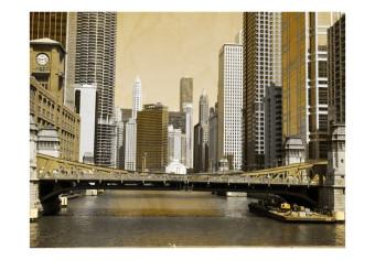 Wall Mural Chicago's bridge (vintage effect)
