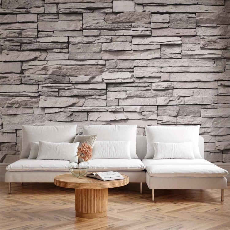 Wall Mural Stone elegance - uniform stone texture in grey tones
