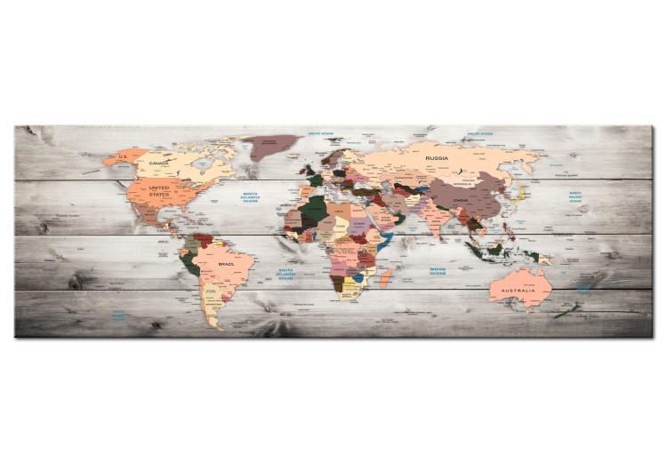 Canvas Print World Maps: Wooden Travels