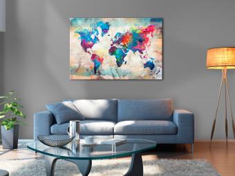 Decorative Pinboard World Map: Colourful Madness [Cork Map]