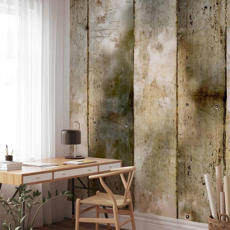 Wall Mural Abstract - background in pattern of old concrete slabs with streaks and studs