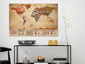 Decorative Pinboard World Map: Retro Mood [Cork Map]