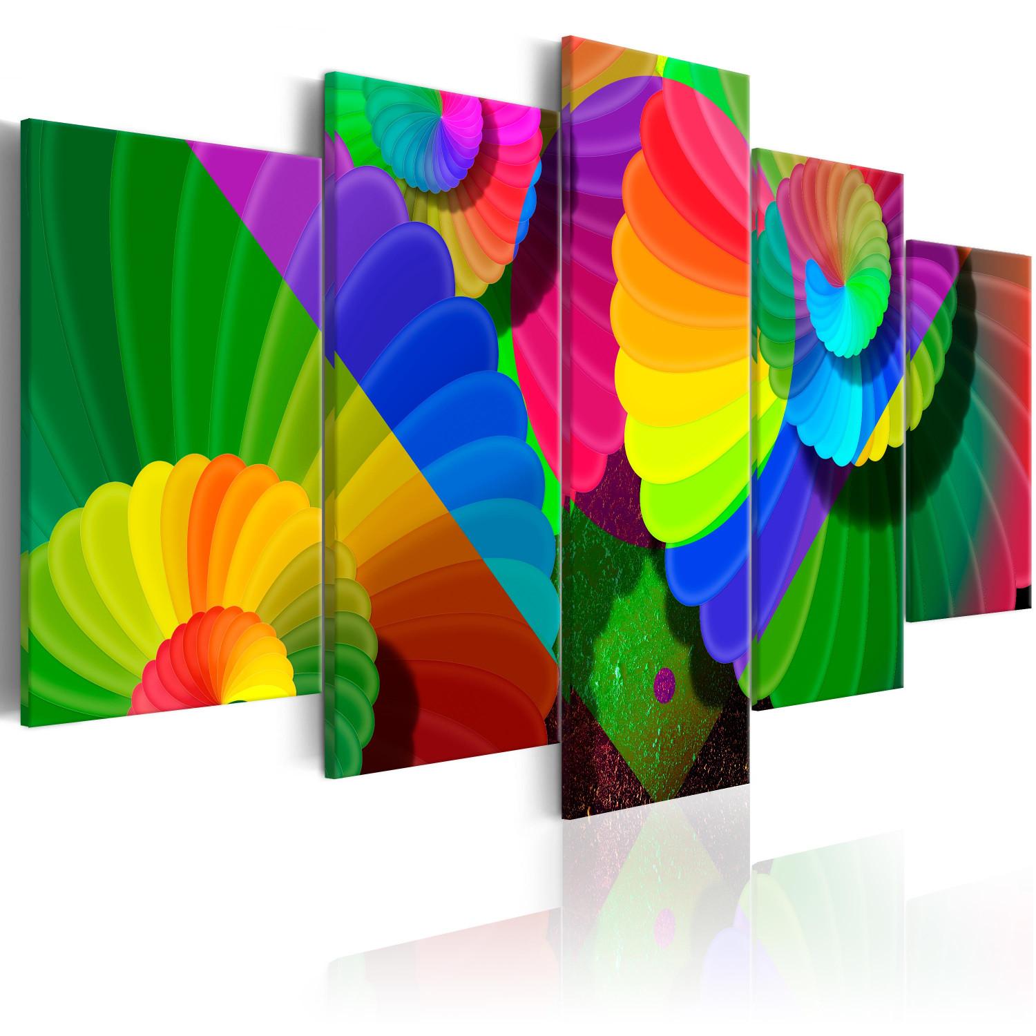 Canvas Twisted Colors - Abstract Multicolored Illusion of Various Shapes