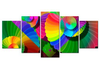 Canvas Twisted Colors - Abstract Multicolored Illusion of Various Shapes