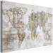 Canvas Bright world - contour world map in a beige tone on a light background 134800 additionalThumb 2