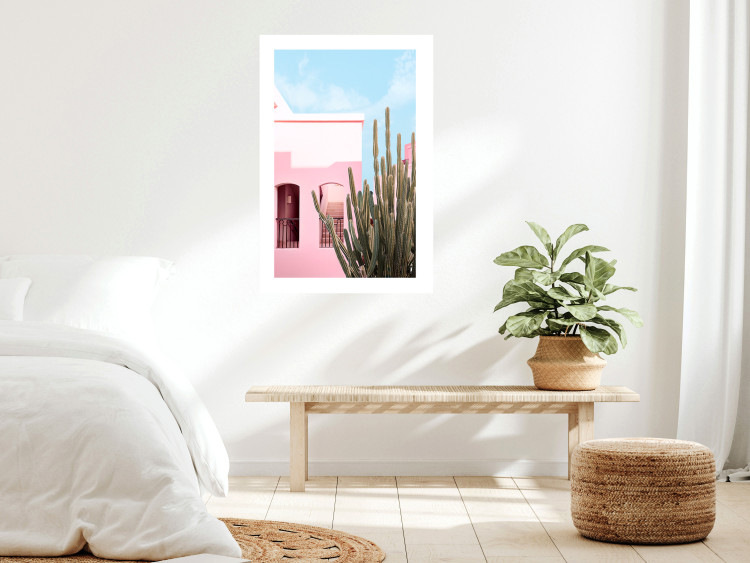 Poster Miami Cactus - A Pink Holiday Home Against a Blue Sky and Light 144500 additionalImage 3