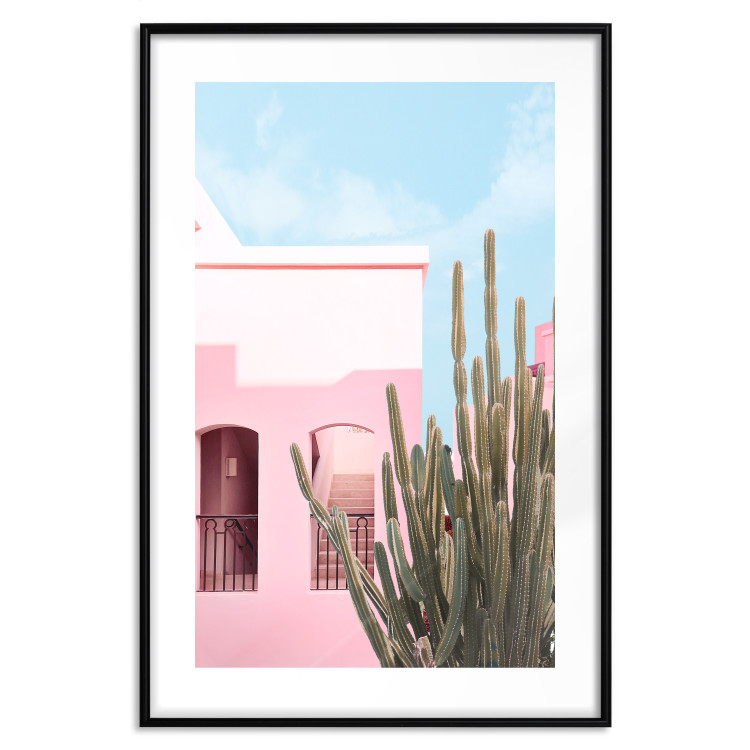 Poster Miami Cactus - A Pink Holiday Home Against a Blue Sky and Light 144500 additionalImage 18