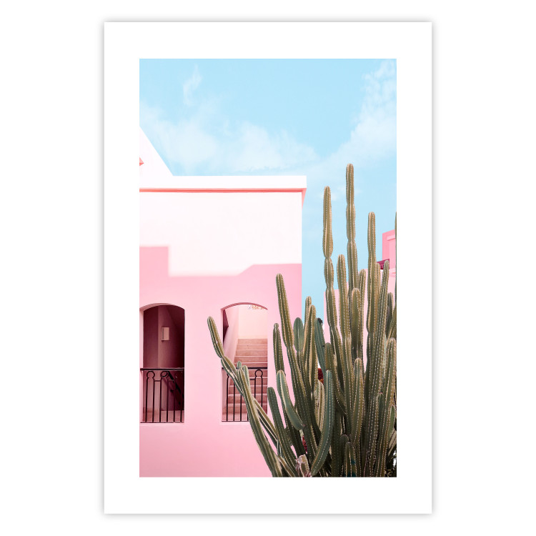 Poster Miami Cactus - A Pink Holiday Home Against a Blue Sky and Light 144500 additionalImage 13