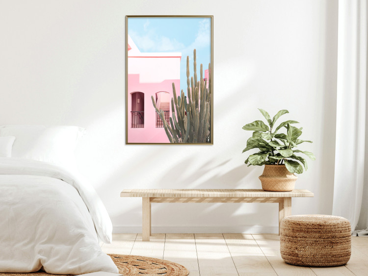 Poster Miami Cactus - A Pink Holiday Home Against a Blue Sky and Light 144500 additionalImage 5