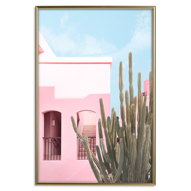 Poster Miami Cactus - A Pink Holiday Home Against a Blue Sky and Light 144500 additionalImage 17