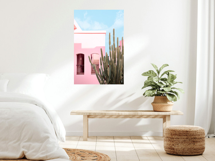 Poster Miami Cactus - A Pink Holiday Home Against a Blue Sky and Light 144500 additionalImage 12