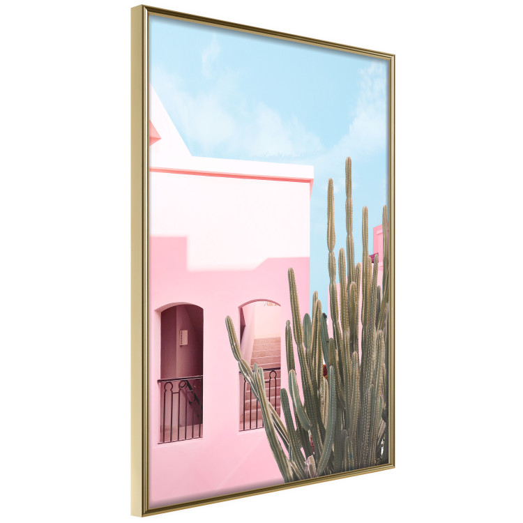 Poster Miami Cactus - A Pink Holiday Home Against a Blue Sky and Light 144500 additionalImage 6