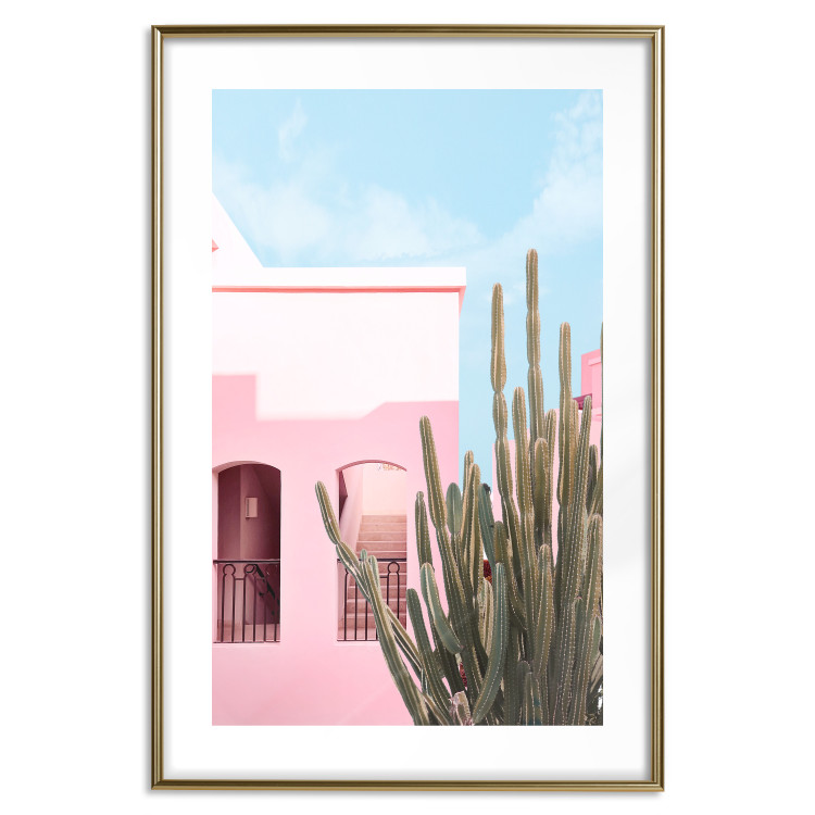 Poster Miami Cactus - A Pink Holiday Home Against a Blue Sky and Light 144500 additionalImage 16