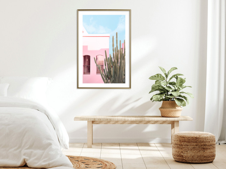 Poster Miami Cactus - A Pink Holiday Home Against a Blue Sky and Light 144500 additionalImage 19