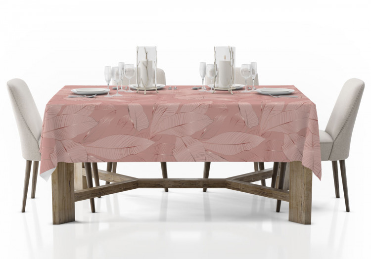 Tablecloth Pink wine - graphic leaves in shades of pink in glamour style 147200 additionalImage 2