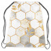Backpack Hexagons and leaves - elegant composition with geometric figures 147500 additionalThumb 2