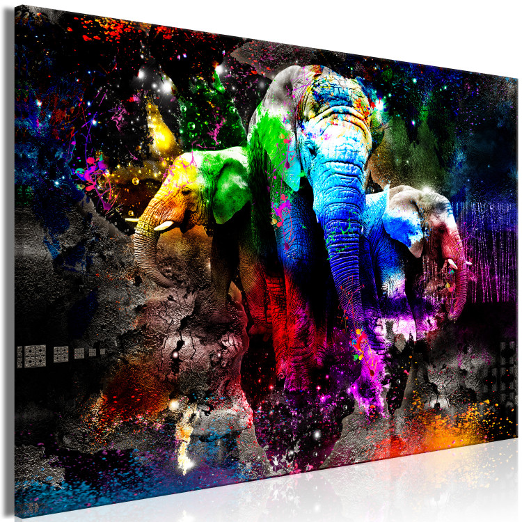 Canvas Colorful Elephants (1 Part) Wide 128410 additionalImage 2
