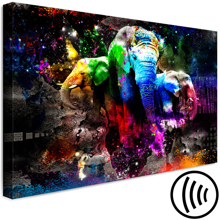 Canvas Colorful Elephants (1 Part) Wide 128410 additionalImage 6