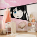 Wall Mural Manga Style Girl - Comic Book Character Against a Pink Sky Background 145510 additionalThumb 4