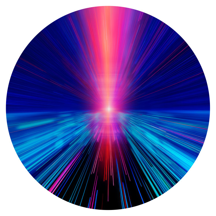 Round wallpaper Speed of Light - Dynamic Composition in Blue With Magenta Accent 151610 additionalImage 1