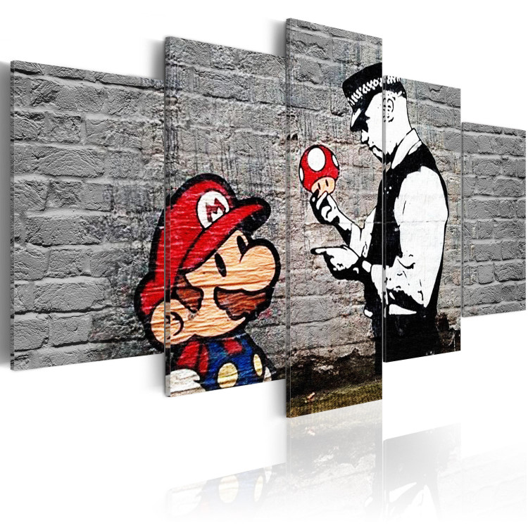 Canvas Super Mario Mushroom Cop (Banksy) 94910 additionalImage 2