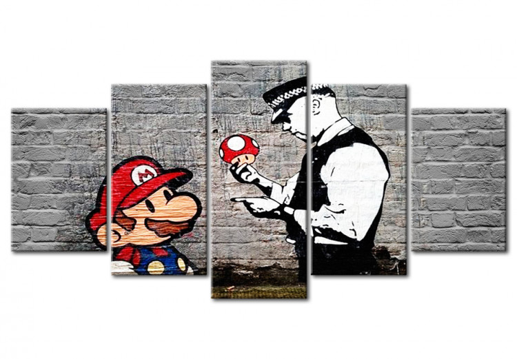 Canvas Super Mario Mushroom Cop (Banksy) 94910