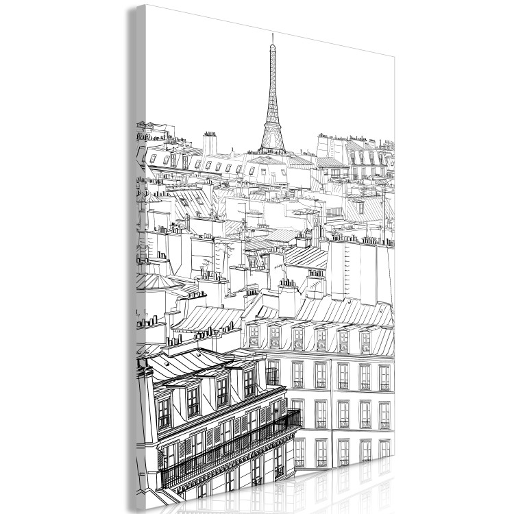 Canvas Drawn panorama of Paris - city landscape and the Eiffel Tower graphic 123820 additionalImage 2