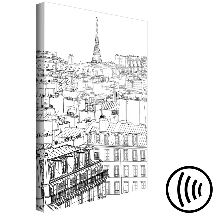 Canvas Drawn panorama of Paris - city landscape and the Eiffel Tower graphic 123820 additionalImage 6