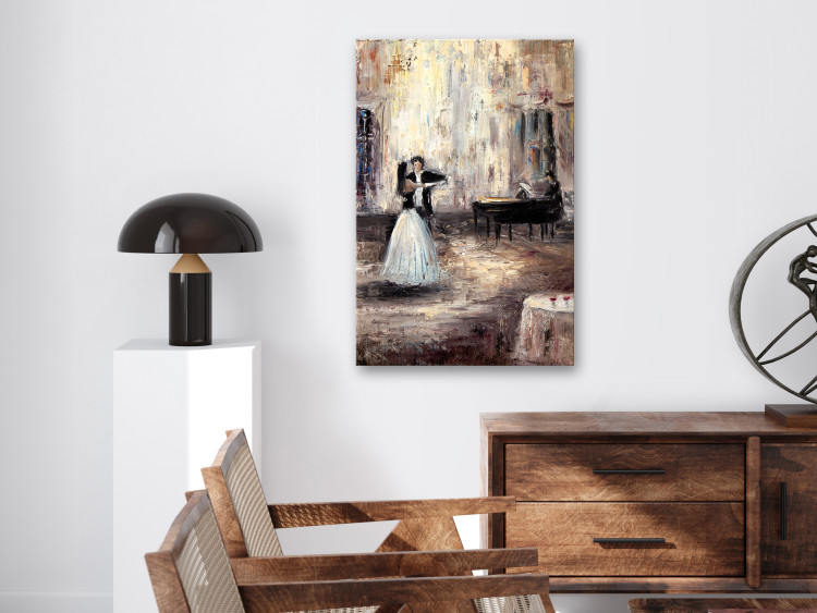 Canvas Dancing couple - artistic composition with people and piano 135920 additionalImage 3