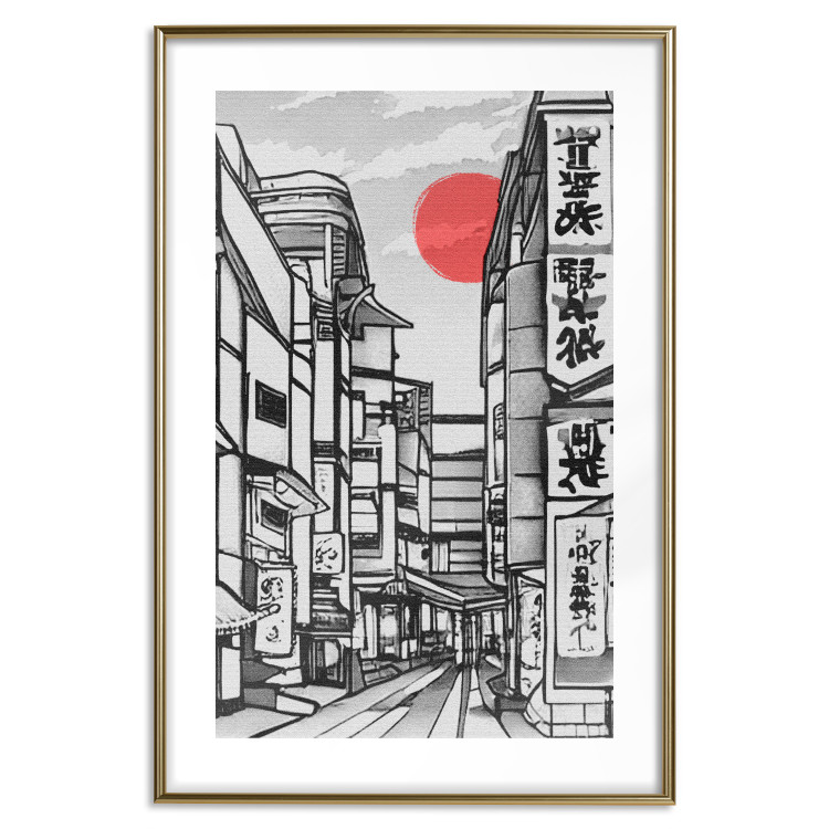 Poster Street in Japan - Asian Style Black and White City Architecture 145520 additionalImage 19